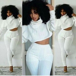 Quilted Crop Top Joggers Set